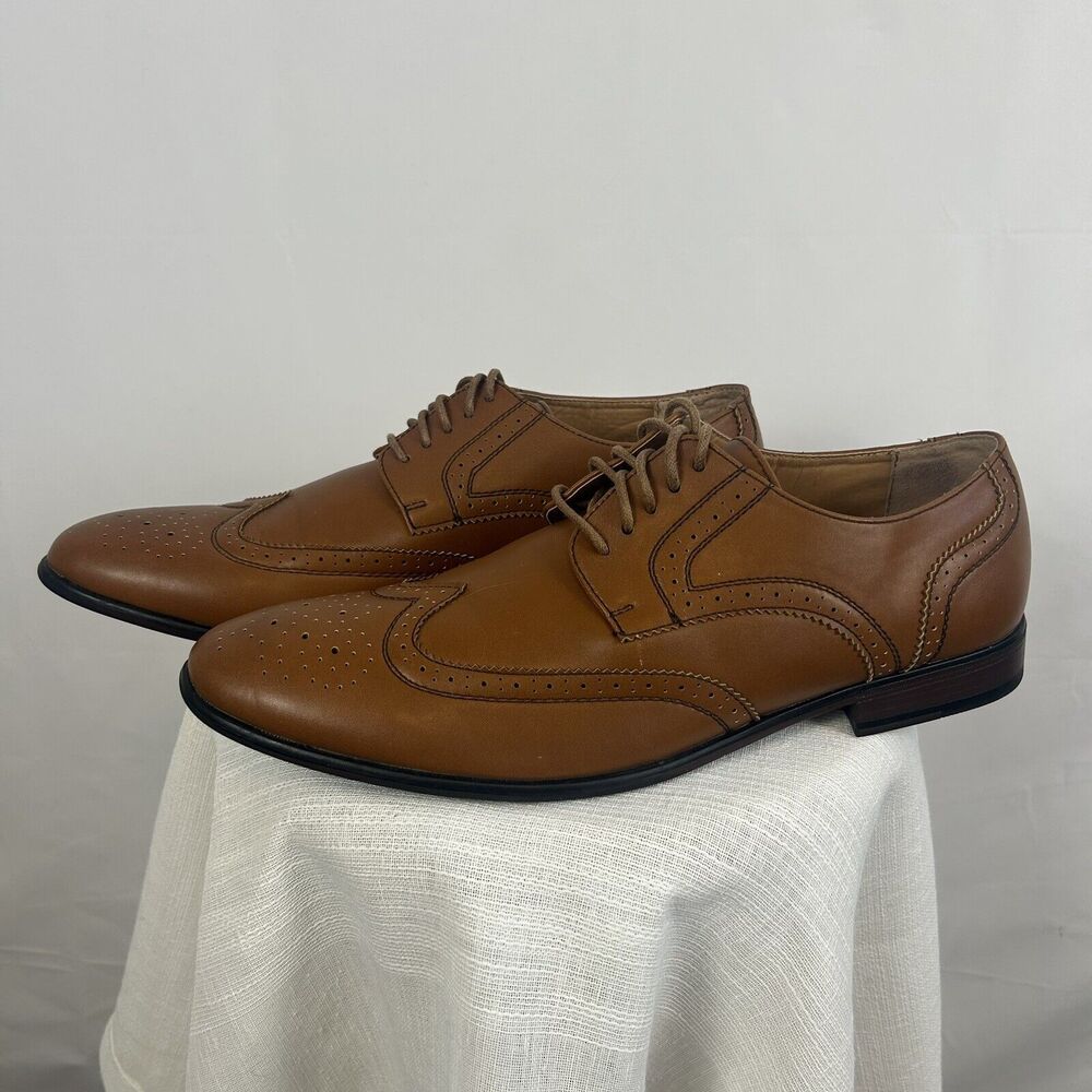 Perry Ellis Men's Sz 11 Portfolio Wilson Wingtip Shoes Brown Great‎ Condition